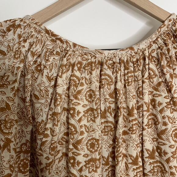 Cleobella Rosy Mini Brown Orange Floral Dress Womens Large - Picture 6 of 16